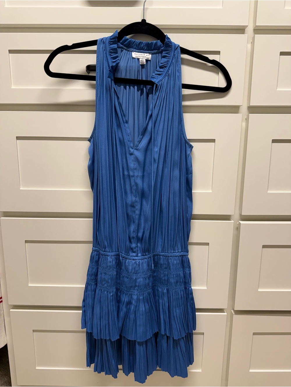 Blue Smocked Sleeveless Dress